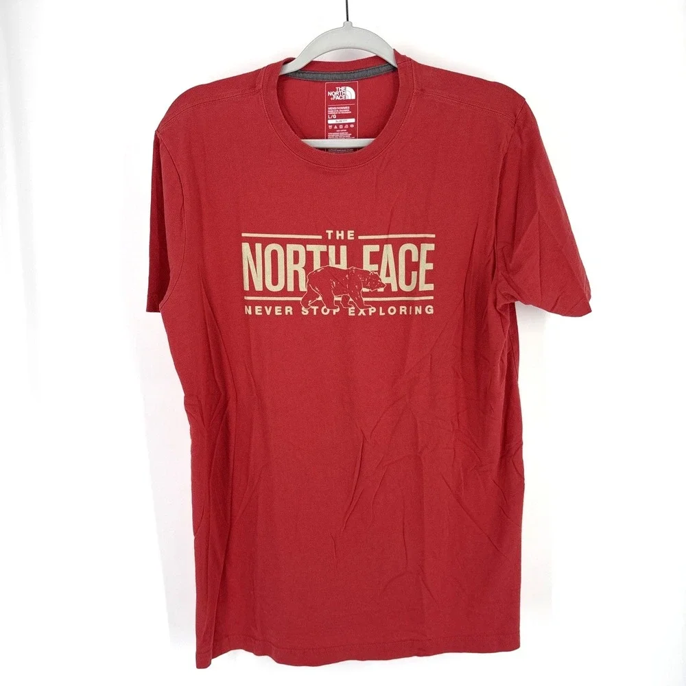 The North Face T-Shirt Mens Large Slim Fit Never Stop Exploring Graphic